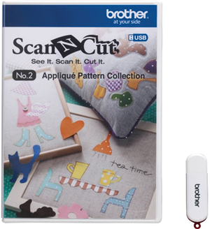 Brother CAUSB2  Scan N Cut Fabric - USB Number 2 Applique Pattern