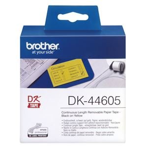 Brother DK44605 Yellow Continuous Removable Paper Tape 54mm x 30.48m