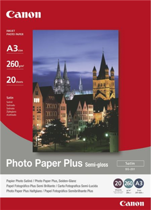 Canon SG-201 A3 Semi Gloss Satin 260gsm Photo Paper - 20 Sheets