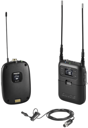 Shure Portable Wireless Bodypack with UL4B Lapel Microphone