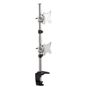 Brateck Elegant Dual Vertical LCD Monitor Table Stand w/Arm & Desk Clamp VESA 75/100mm Up to 23"