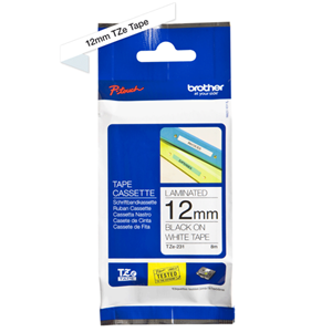 Brother TZe-231 12mm x 8m Black on White Tape  Non-Laminated – Labelling Devices | ACP Online