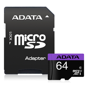 ADATA Premier microSDXC UHS-I Card with Adapter 64GB – Memory - Secure Digital | ACP Online