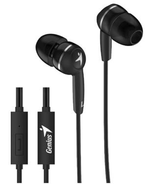 Genius HS-M320 Black In-Earphones with Inline Mic – Headset / Microphone | ACP Online