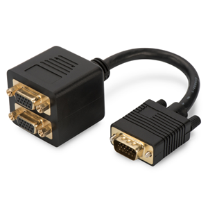 Digitus VGA (M) to 2x VGA (F) Splitter 0.2m Monitor Adapter – Cables - Monitor & Video | ACP Online
