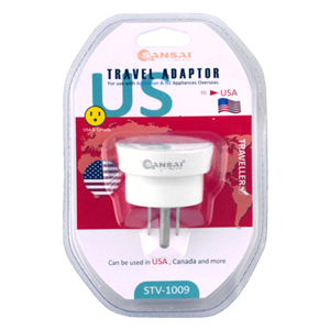Sansai OutboundTravel Adapter - NZ/AU to US Plug – Surge & Spike Protectors | ACP Online