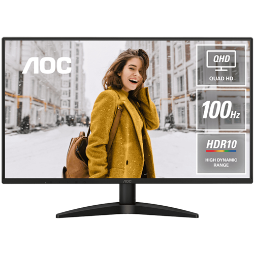 AOC Q27B36 27" IPS 2560x1440 HDMI DP 100Hz Frameless Monitor – Monitors | ACP Online