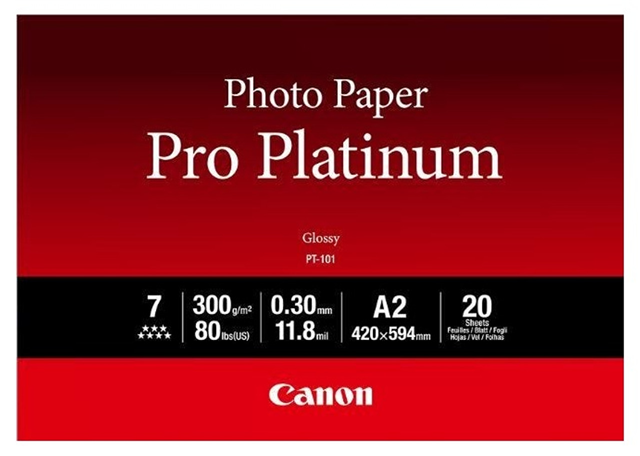 Canon PT-101 A2 Pro Platinum 300gsm Photo Paper - 20 Sheets – Printer Consumables | ACP Online