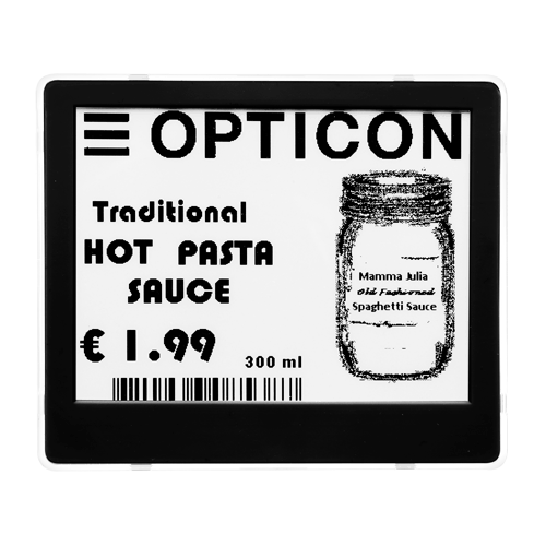 Opticon 4.4" E-paper ESL Black White 400x300 pixels – Electronic Shelf Labels | ACP Online