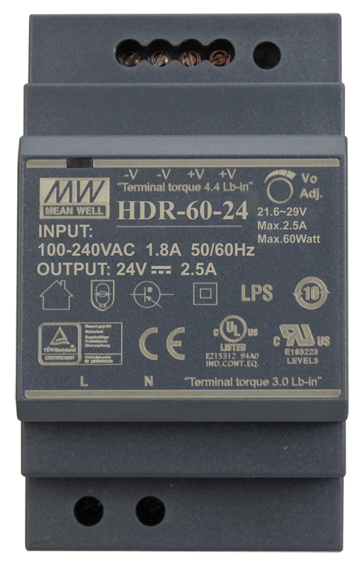 WF-HDR-60-24 DIN Rail Mount 24Vdc 60Watt Power Supply Unit – Accessories | ACP Online