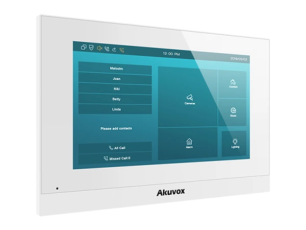 Akuvox AV-C313W-W Akuvox SIP 7" Video Internal Touch Screen PoE Bluetooth WiFi White – Akuvox Intercoms | ACP Online
