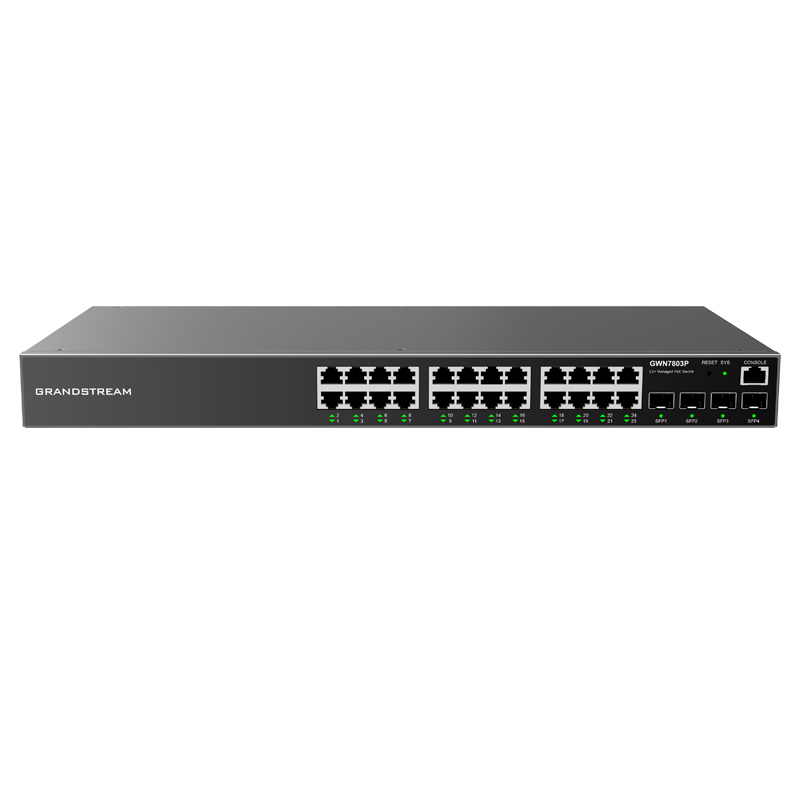 Grandstream GWN7803P 24 Port Gigabit PoE Managed Switch – Grandstream | ACP Online