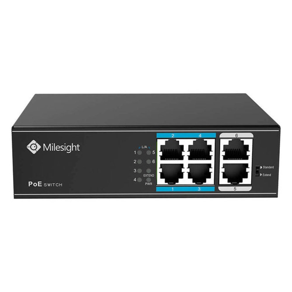 Milesight PoE Switch 4-Port – Power Over Ethernet ( MS-S0204-EL) – Milesight – Security | ACP Online