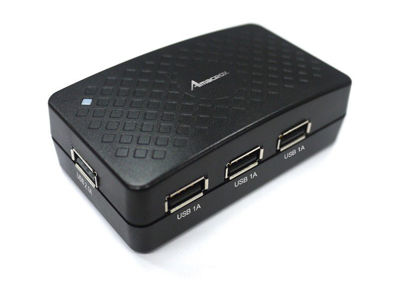ACPonline Amacrox AC25 4-Port USB Charger - 1x2.1A & 3x1A w/ 25W Total Power – Electrical | ACP Online