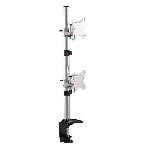 Brateck Elegant Dual Vertical LCD Monitor Table Stand w/Arm & Desk Clamp VESA 75/100mm Up to 23" – Audio | ACP Online