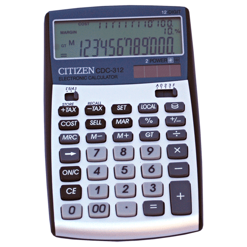 Citizen CDC-312 Desktop Calculator – POS | ACP Online
