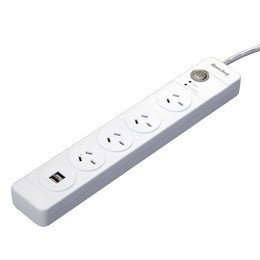 Huntkey 4 Outlet Surge Protected Powerboard with Dual 5V 2.1A USB Ports – Electrical | ACP Online