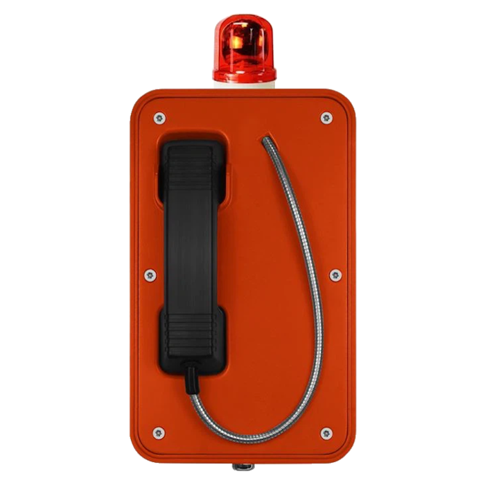 jr-tech JR-103-CB-B-SIP-R Weather Resistant Keypad SIP Telephone Red w Beacon – JR Tech | ACP Online