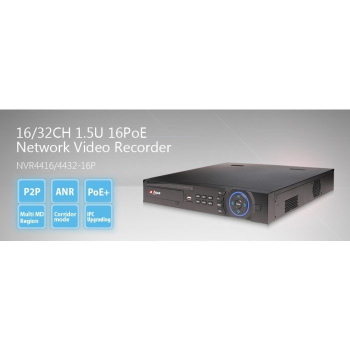 Dahua NVR4432-16P 32CH NETWORK VIDEO RECORDER with 16‐Port POE – Security | ACP Online