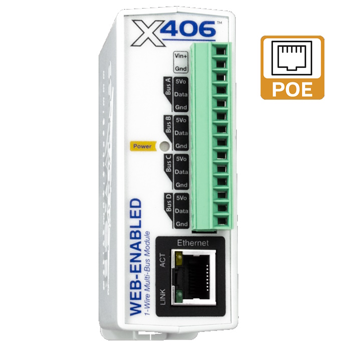 control-web Web-Enabled 1-Wire Bus Module 64 Temp-Ch 9-28Vdc/PoE – Control by Web | ACP Online