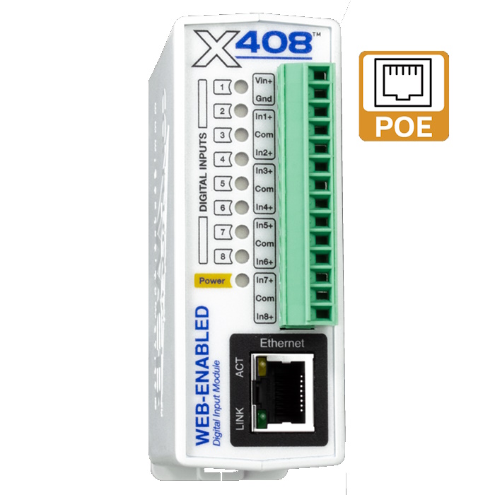 control-web Web-Enabled 8 Channel Digital Input Module 9-28Vdc or PoE – Control by Web | ACP Online
