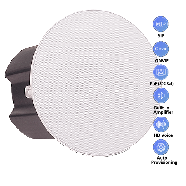 Zycoo SIP Network Ceiling Speaker PoE+ or 24Vdc – Audio | ACP Online