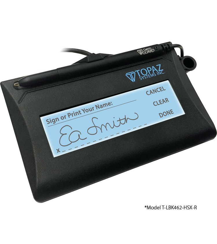 Topaz Systems Inc Topaz SignatureGem 1x5 HID-USB Backlit-T-LBK462-HSB-R – POS | ACP Online