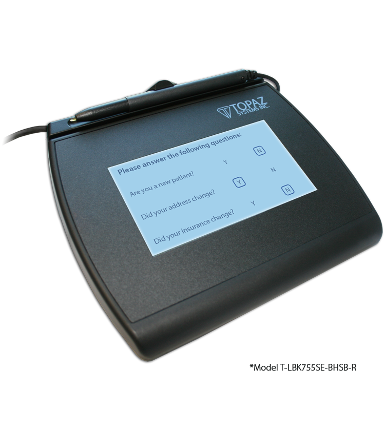 Topaz Systems Inc Topaz SignatureGem LCD 4x3 HID-USB Backlit-T-LBK755-BHSB-R – POS | ACP Online