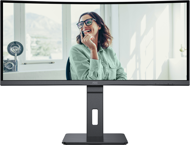AOC CU34P3CV 34" Curved 3440x1440 4ms HDMI DP USB 100Hz Monitor – Monitors | ACP Online