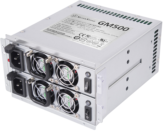 Silverstone GM500-S 500W+500W mini redundant Silver PSU – Power Supplies | ACP Online