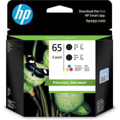 HP 65 Color/Black Ink Cartridge Combo 3-Pack – Printer Consumables | ACP Online