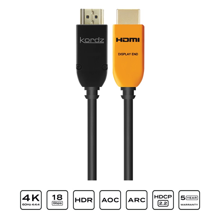 Russound Active Optical HDMI Cable PRS3 Series, 4K UHD 18Gbps – Kordz – HDMI | ACP Online