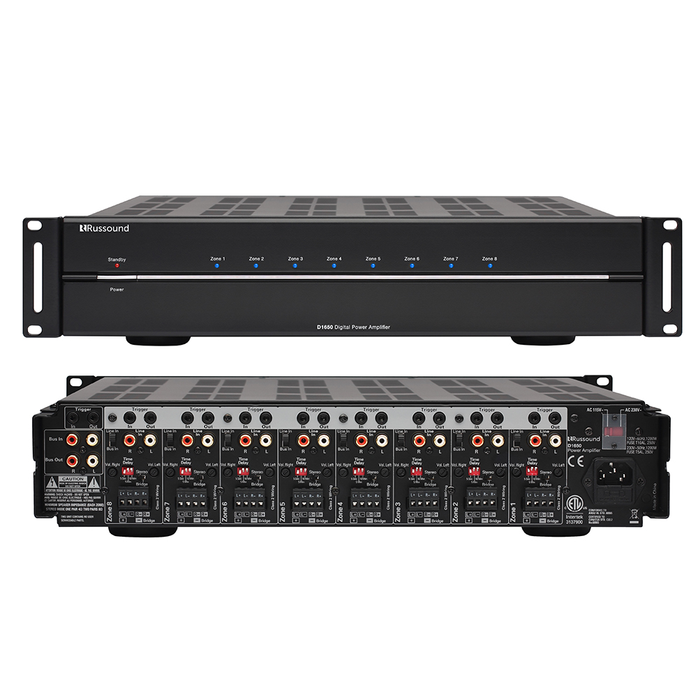 Russound Powered Amplifier 8 Zone 16-Channel (D1650) – Russound – Amplifiers | ACP Online