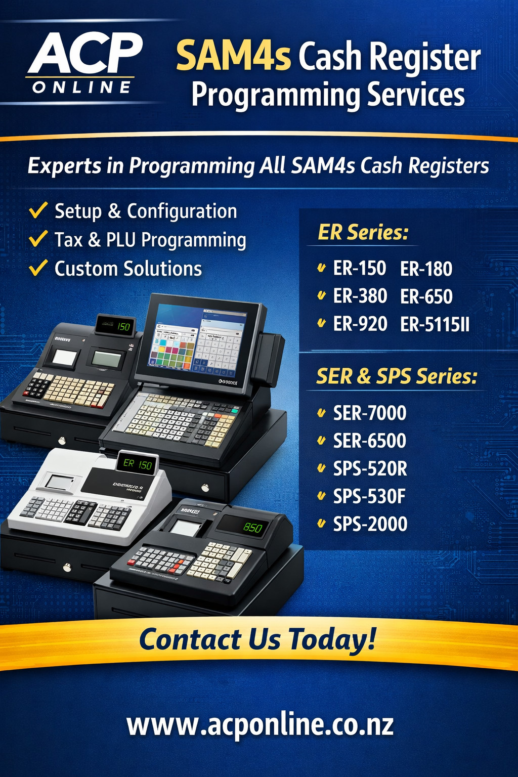 ACPonline SAM4s Cash Register Programming – Services | ACP Online
