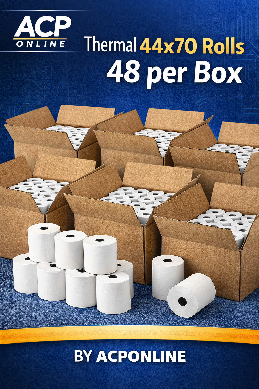 Goodson Thermal 44x70 Rolls 48 per Box – Thermal Paper Rolls | ACP Online